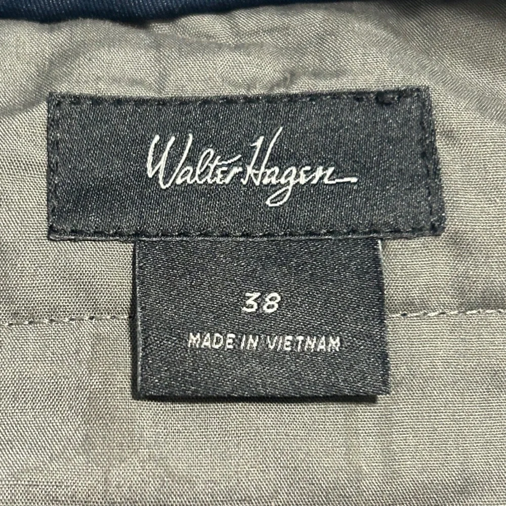 Walter Hagen Mens Golf Shorts Navy Blue Flat Front Performance Stretch Size 38